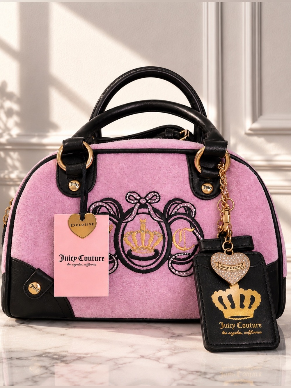 Juicy Couture Lavender And Purple Lovers Club Velour Bowler Bag Charm NWT